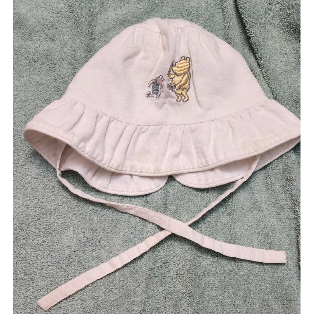 Disney Vintage Winnie The Pooh Piglet Hat Plaid Corduroy 2 - 4 T Bonnet Sun